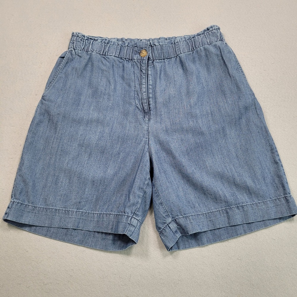 J.Jill Denim Womens Small Blue Tencel Cotton Elastic Waist Shorts